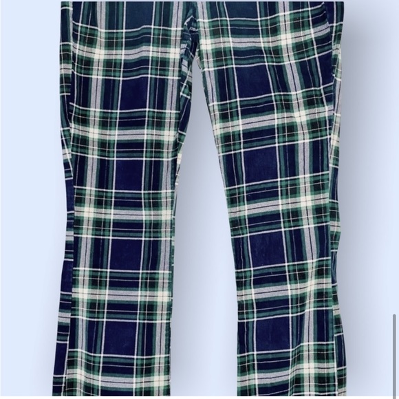 American Eagle Outfitters corduroy high rise boot cut fringe plaid plus 24 retro - Picture 7 of 11